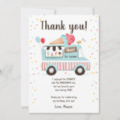 アイスクリームトラックスイートタイムボーイブルーサンキューカード 招待状 (正面)