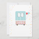 アイスクリームトラックスイートタイムボーイブルーサンキューカード 招待状 (裏面)