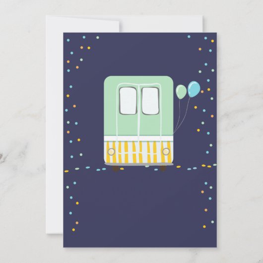 アイスクリームトラックスイートタイムボーイミントブルー誕生日 招待状 (裏面)