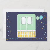 アイスクリームトラックスイートタイムボーミントブルー誕生日 招待状 (裏面)