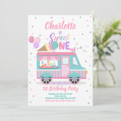 アイスクリームトラックスウィートワン誕生日パーティー 招待状 (スタンド正面)