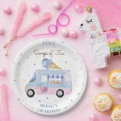 アイスクリームトラックスクープのおもしろい子供の誕生日 ペーパープレート (パーティー)