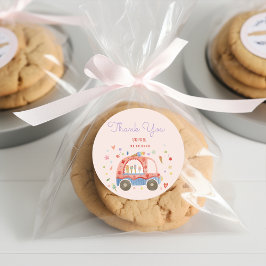 アイスクリームトラックスクープのおもしろい子供の誕生日 ラウンドシール