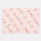 アイスクリームトラックスクープのおもしろい子供の誕生日 ラッピングペーパーシート (正面3)