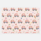 アイスクリームトラックスクープのおもしろい子供の誕生日 ラッピングペーパーシート (正面2)