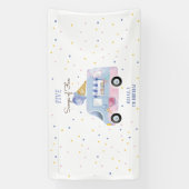 アイスクリームトラックスクープのおもしろい子供の誕生日 横断幕 (縦)