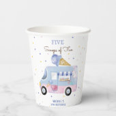 アイスクリームトラックスクープのおもしろい子供の誕生日 紙コップ (裏面)