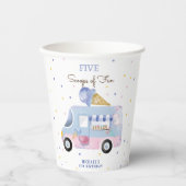 アイスクリームトラックスクープのおもしろい子供の誕生日 紙コップ (正面)