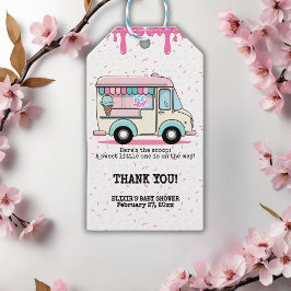 アイスクリームトラックスクープ赤ちゃんシャワーを振り撒く ギフトタグ