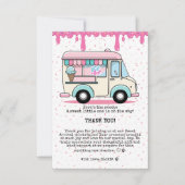 アイスクリームトラックスクープ赤ちゃんシャワーを振り撒く サンキューカード (正面)