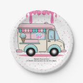 アイスクリームトラックスクープ赤ちゃんシャワーを振り撒く ペーパープレート (正面)