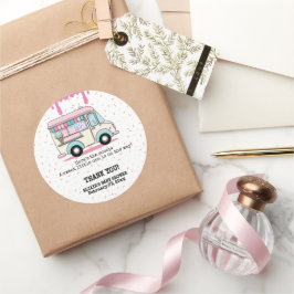 アイスクリームトラックスクープ赤ちゃんシャワーを振り撒く ラウンドシール