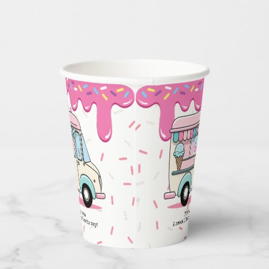 アイスクリームトラックスクープ赤ちゃんシャワーを振り撒く 紙コップ (右)