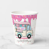 アイスクリームトラックスクープ赤ちゃんシャワーを振り撒く 紙コップ (正面)