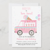 アイスクリームトラックツースウィート誕生日 招待状 (正面)