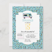 アイスクリームトラックデザインバーゼデーパーティー 招待状 (正面)