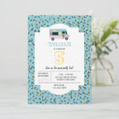 アイスクリームトラックデザイン誕生日パーティー 招待状 (スタンド正面)