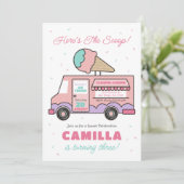 アイスクリームトラックバースデーパーティーイベント招待状 招待状 (スタンド正面)