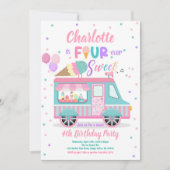 アイスクリームトラックフーバースウィート4th誕生日パーティー 招待状 (正面)