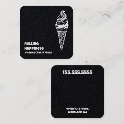 アイスクリームトラックプレミアム スクエア名刺 (正面/裏面)