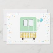 アイスクリームトラックミントブルーボーイファースト誕生日 招待状 (裏面)