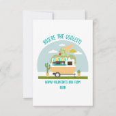アイスクリームトラック写真グリーン教室バレンタイン カード (正面)