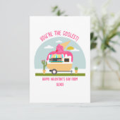 アイスクリームトラック写真ピンク教室バレンタイン カード (スタンド正面)