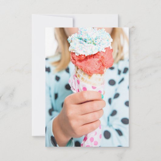 アイスクリームトラック写真ピンク教室バレンタイン カード (裏面)