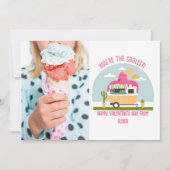 アイスクリームトラック写真子供教室バレンタイン カード (正面)