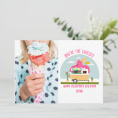 アイスクリームトラック写真子供教室バレンタイン カード (スタンド正面)