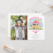 アイスクリームトラック写真幼稚園卒業 カード (正面/裏面インサイチュ)