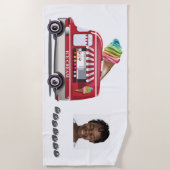 アイスクリームトラック名前をカスタムする&フォトビーチタオル ビーチタオル (正面)