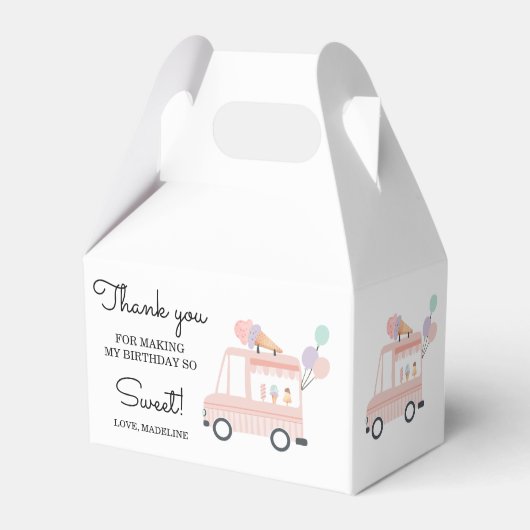 アイスクリームトラック夏1st女の子の誕生日お願いボックス フェイバーボックス (正面サイド)