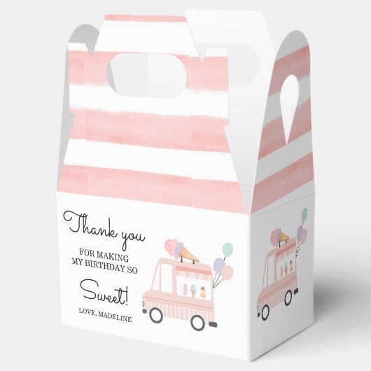アイスクリームトラック夏1st女の子の誕生日お願いボックス フェイバーボックス (オープン)