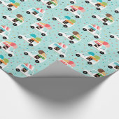 アイスクリームトラック女かわいらしの子ふりかける ラッピングペーパー (コーナー)