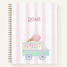 アイスクリームトラック新学期ノスタルジックレトロ ノートブック