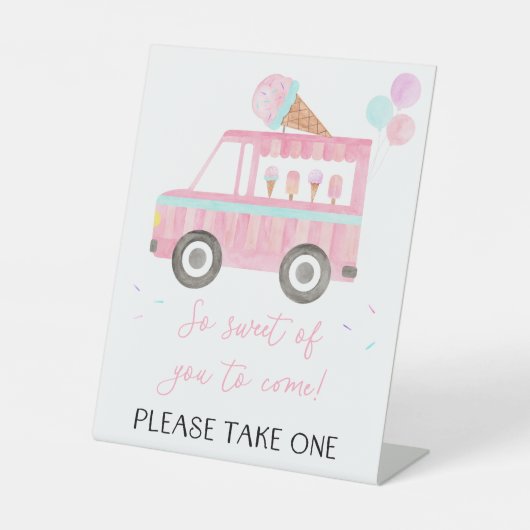 アイスクリームトラック誕生日のお気に入り 台座サイン (正面)