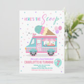 アイスクリームトラック誕生日パーティー招待任意の年齢 招待状 (スタンド正面)