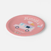 アイスクリームトラック誕生日パーティー ペーパープレート (アングル)