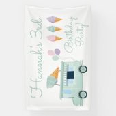 アイスクリームトラック誕生日パーティー 横断幕 (縦)