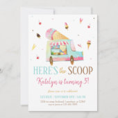 アイスクリームトラック誕生日招待状 招待状 (正面)