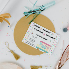 アイスクリームトラック誕生日招待状 招待状