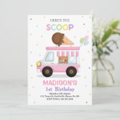 アイスクリームトラック誕生日 招待状 (スタンド正面)