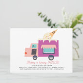 アイスクリームトラック誕生日 招待状 (スタンド正面)