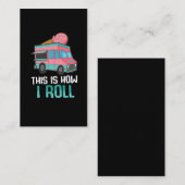 アイスクリームトラック運転手夏のデザート出前 名刺 (正面/裏面)