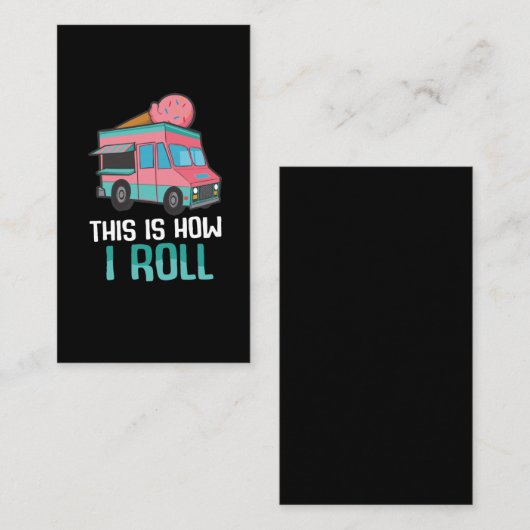 アイスクリームトラック運転手夏のデザート出前 名刺 (正面/裏面)