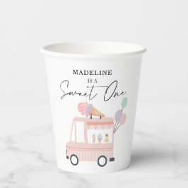 アイスクリームトラック1st誕生日パーティーピンクスイートワン 紙コップ