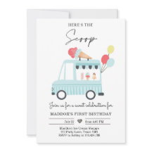 アイスクリームトラック1st誕生日招待状ボーイスクープ