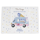 アイスクリームトラック2スクープの2番目の誕生日 ラージペーパーバッグ (正面)