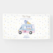 アイスクリームトラック2スクープの2番目の誕生日 横断幕 (横)